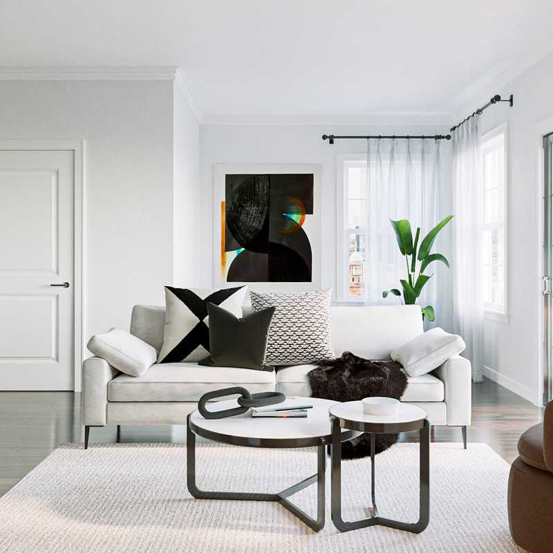 Modern, Midcentury Modern Living Room Design by Havenly Interior Designer Sydney