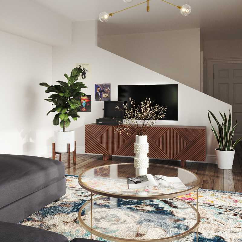 Modern, Bohemian, Global, Midcentury Modern Living Room Design by Havenly Interior Designer Kayti