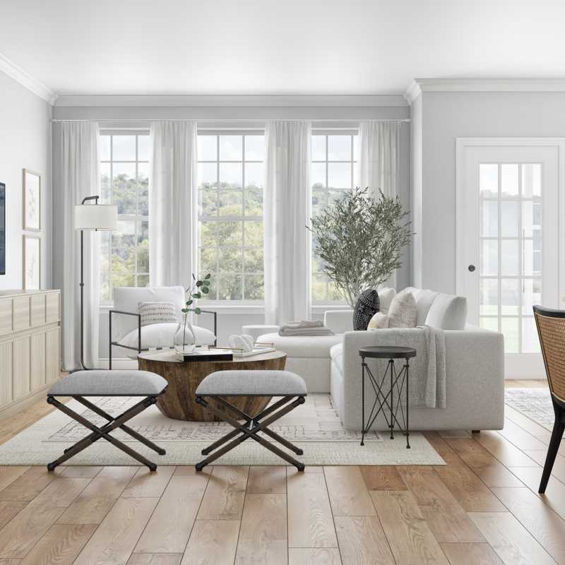 Modern, Bohemian, Farmhouse, Preppy Living Room Design by Havenly Interior Designer Amanda