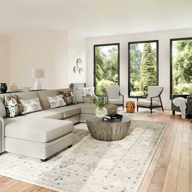 Modern, Classic, Farmhouse Living Room Design by Havenly Interior Designer Ana