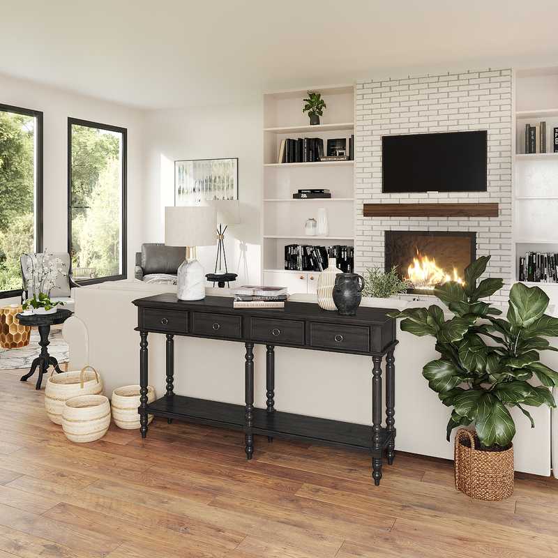 Modern, Classic, Farmhouse Living Room Design by Havenly Interior Designer Ana