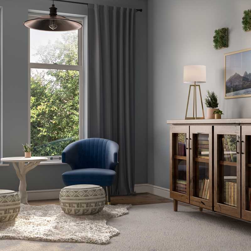 Rustic, Transitional, Library Office Design by Havenly Interior Designer Tianna