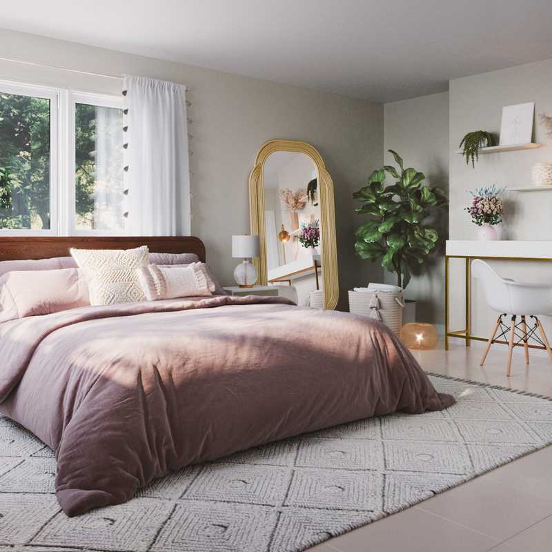 Bohemian, Midcentury Modern Bedroom Design by Havenly Interior Designer Jennifer