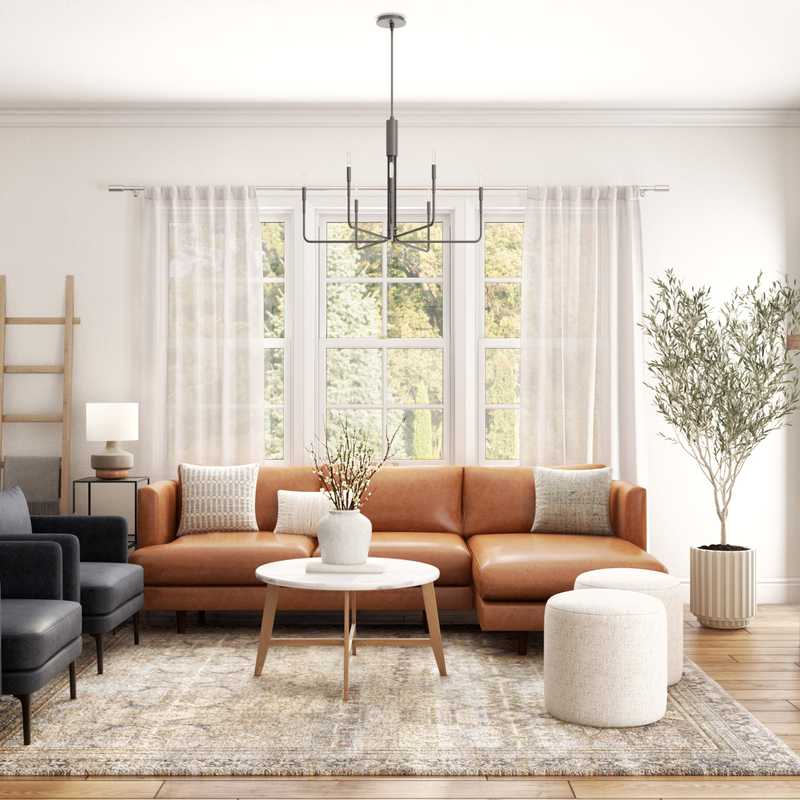 Contemporary, Rustic, Transitional Living Room Design by Havenly Interior Designer Daniela