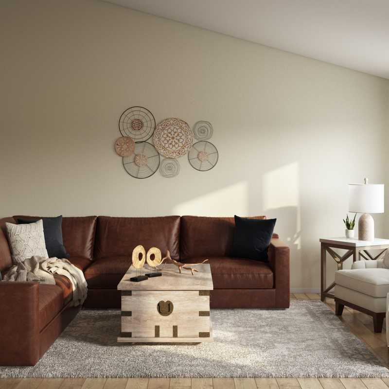 Rustic, Transitional Living Room Design by Havenly Interior Designer Tianna