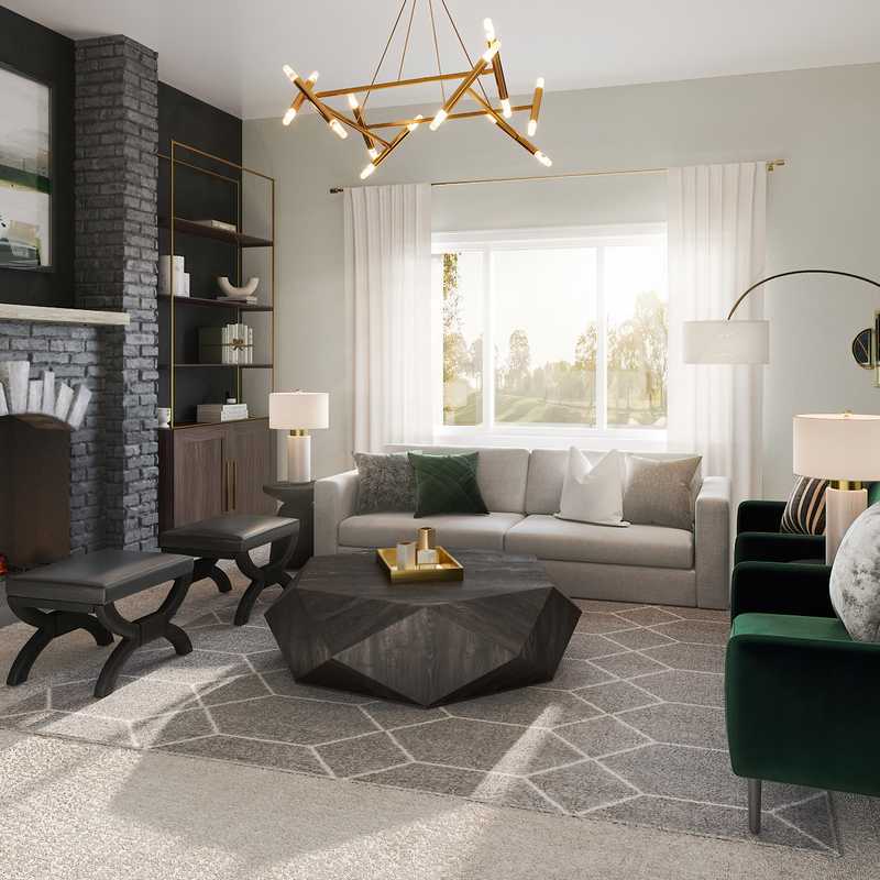 Modern, Glam Living Room Design by Havenly Interior Designer Angie