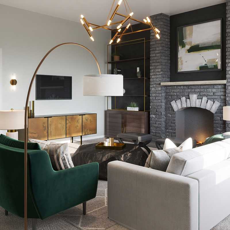 Modern, Glam Living Room Design by Havenly Interior Designer Angie