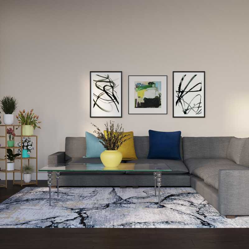 Contemporary, Modern, Midcentury Modern Living Room Design by Havenly Interior Designer Megan