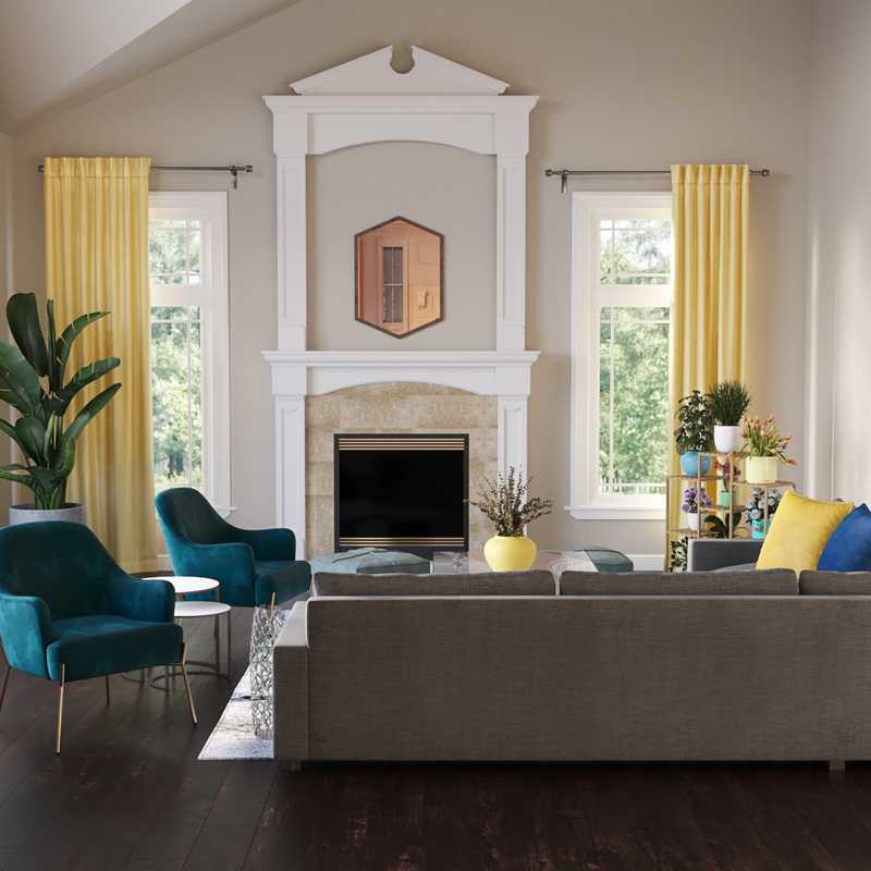 Contemporary, Modern, Midcentury Modern Living Room Design by Havenly Interior Designer Megan