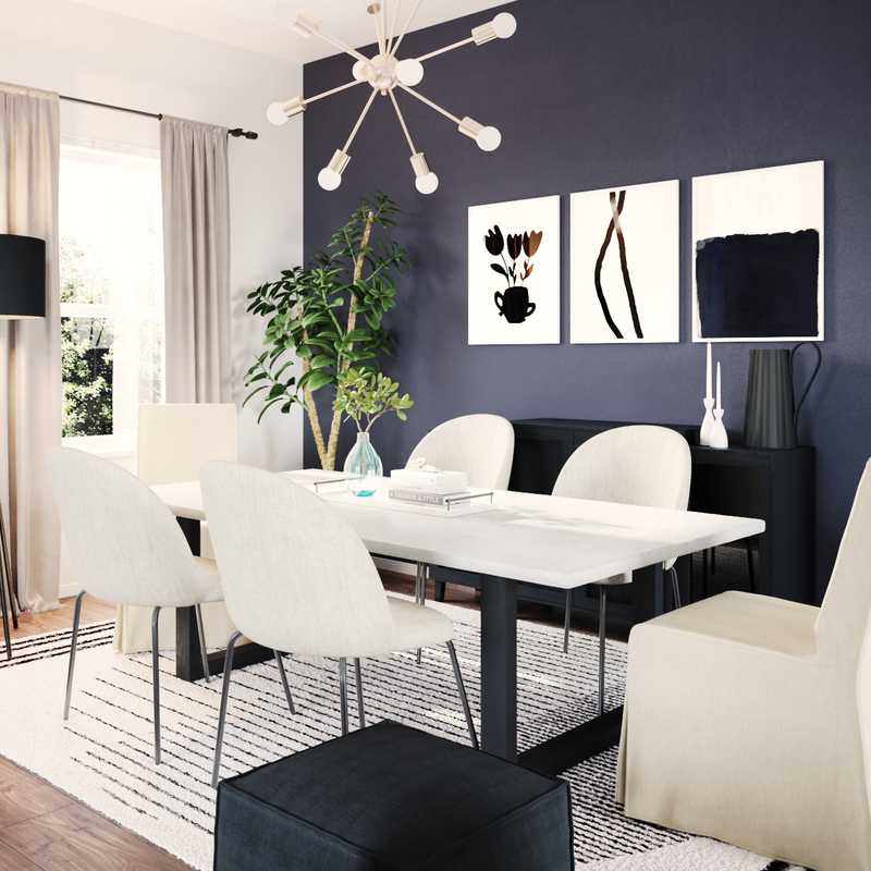Modern, Glam, Midcentury Modern Dining Room Design by Havenly Interior Designer Meghan