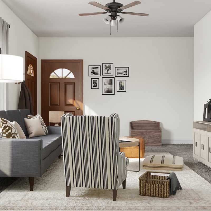 Farmhouse, Transitional Living Room Design by Havenly Interior Designer Karina