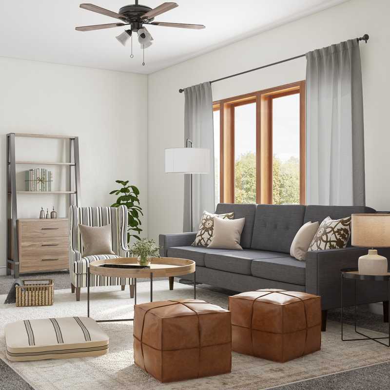 Farmhouse, Transitional Living Room Design by Havenly Interior Designer Karina