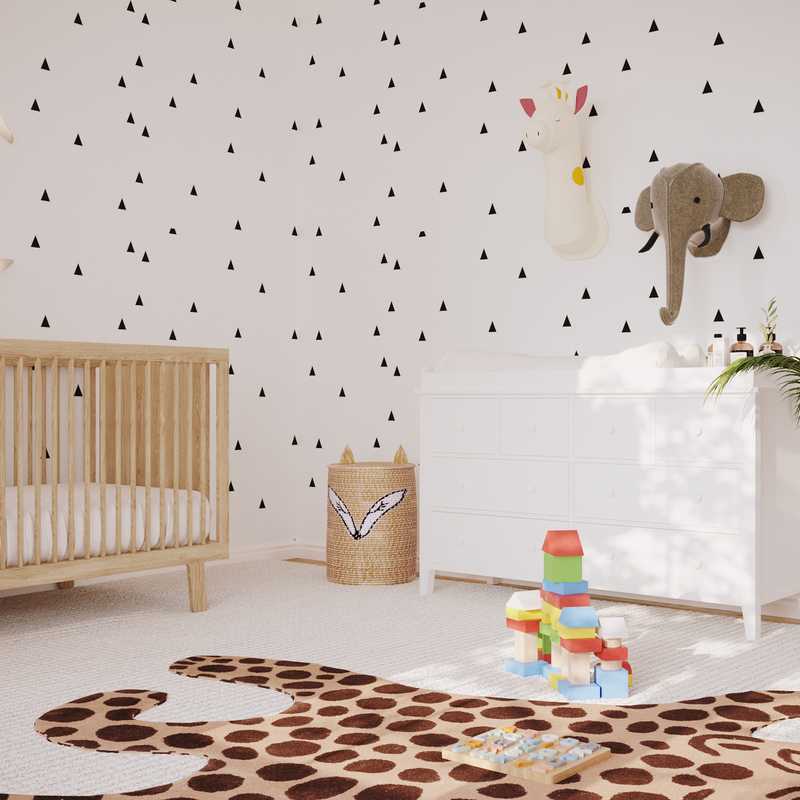 Midcentury Modern, Scandinavian Nursery Design by Havenly Interior Designer Krishnendhu