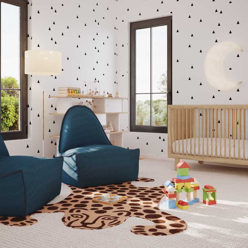 Midcentury Modern, Scandinavian Nursery Design by Havenly Interior Designer Krishnendhu