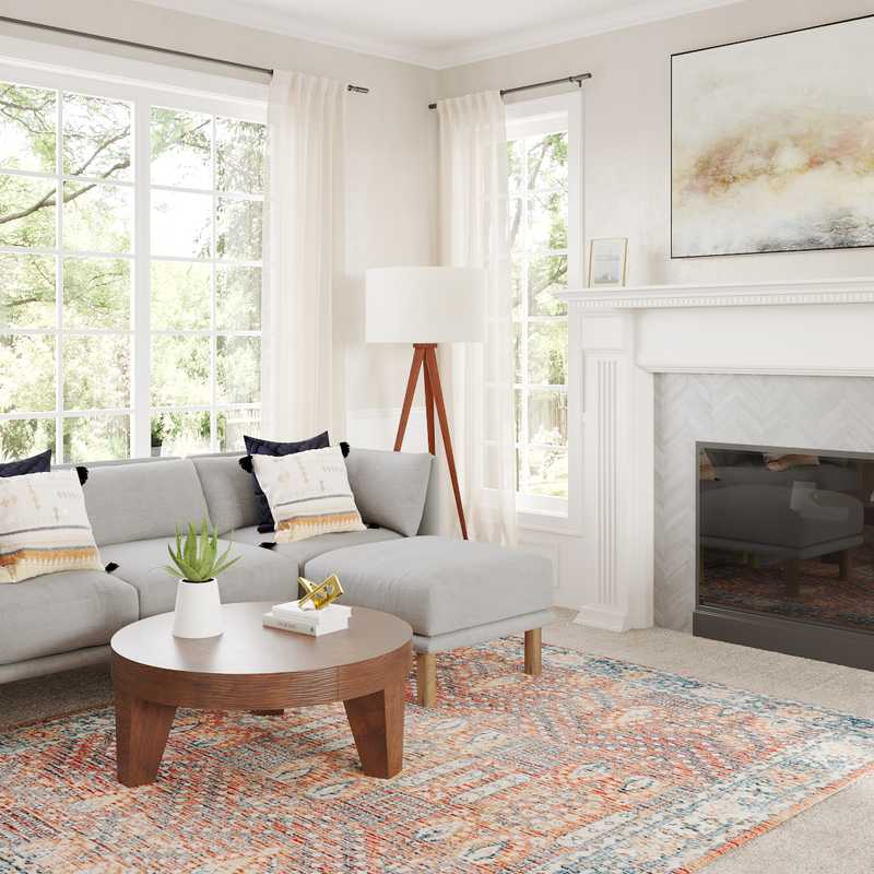 Modern, Farmhouse, Midcentury Modern Living Room Design by Havenly Interior Designer Briana