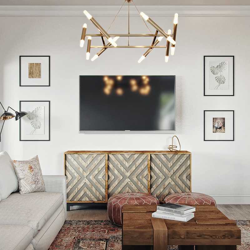 Bohemian, Midcentury Modern, Scandinavian Living Room Design by Havenly Interior Designer Abi