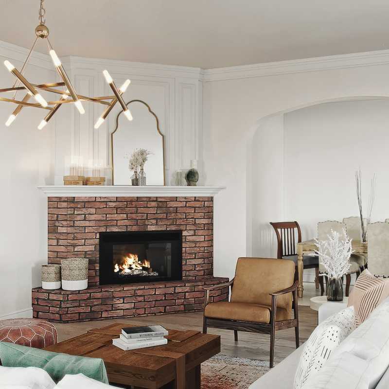 Bohemian, Midcentury Modern, Scandinavian Living Room Design by Havenly Interior Designer Abi