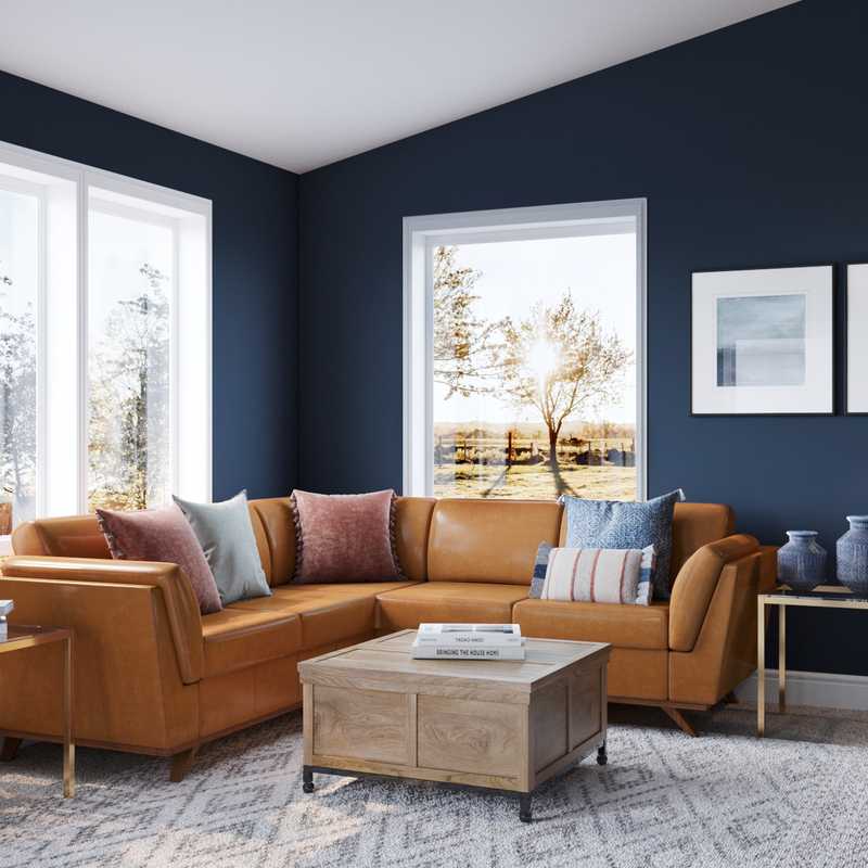Bohemian, Midcentury Modern, Scandinavian Living Room Design by Havenly Interior Designer Sarah