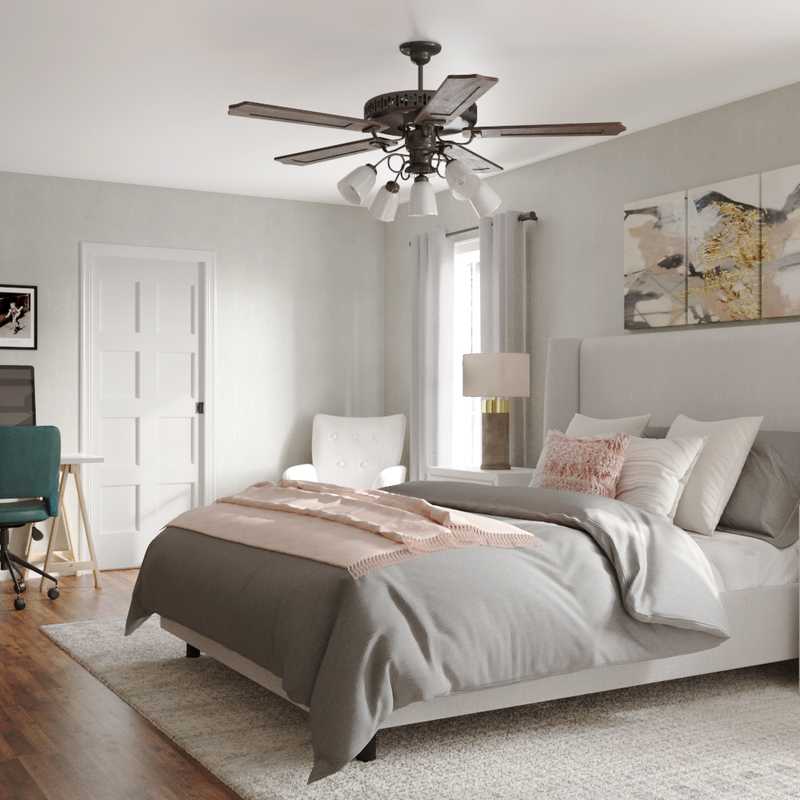 Glam, Midcentury Modern Bedroom Design by Havenly Interior Designer Yonka