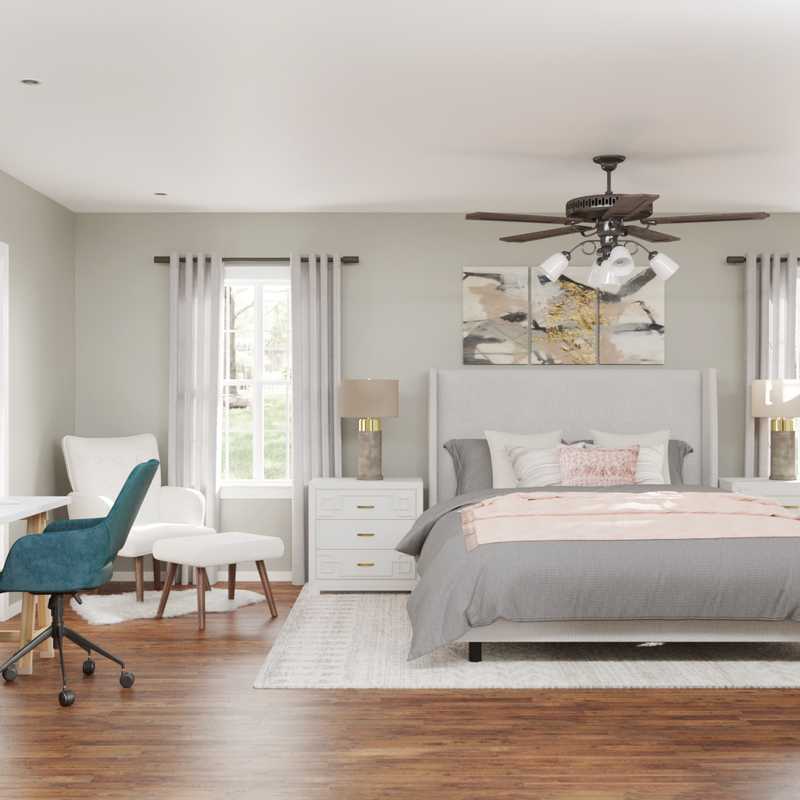 Glam, Midcentury Modern Bedroom Design by Havenly Interior Designer Yonka