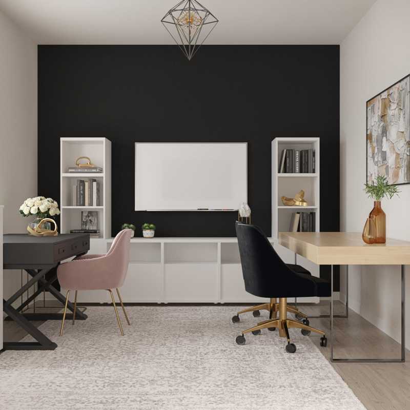 Contemporary, Eclectic, Minimal Office Design by Havenly Interior Designer Francesca
