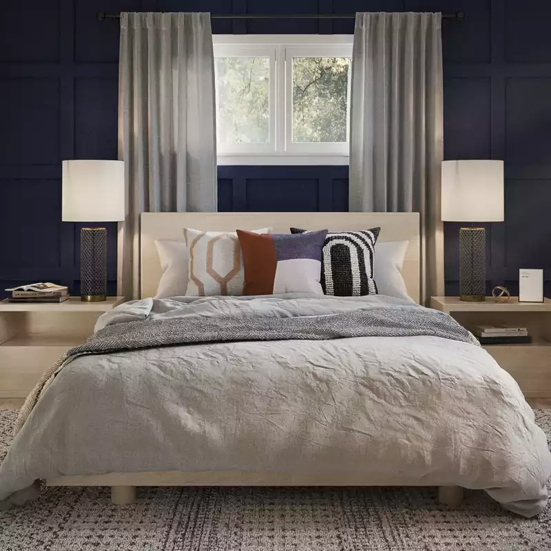 Contemporary, Modern, Bohemian, Midcentury Modern Bedroom Design by Havenly Interior Designer David