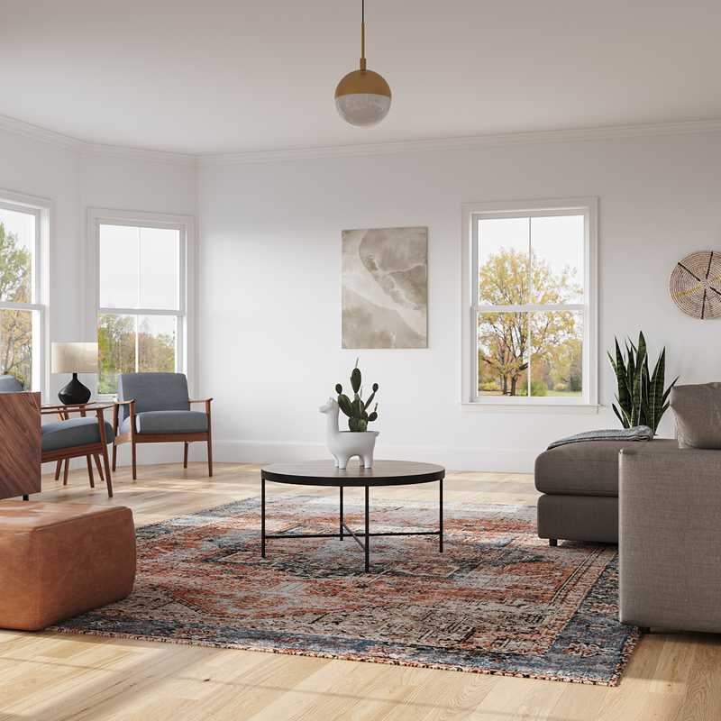 Midcentury Modern, Scandinavian Living Room Design by Havenly Interior Designer Priscila
