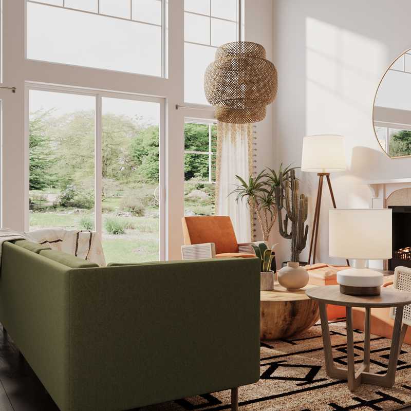 Eclectic, Bohemian, Midcentury Modern Living Room Design by Havenly Interior Designer Tara