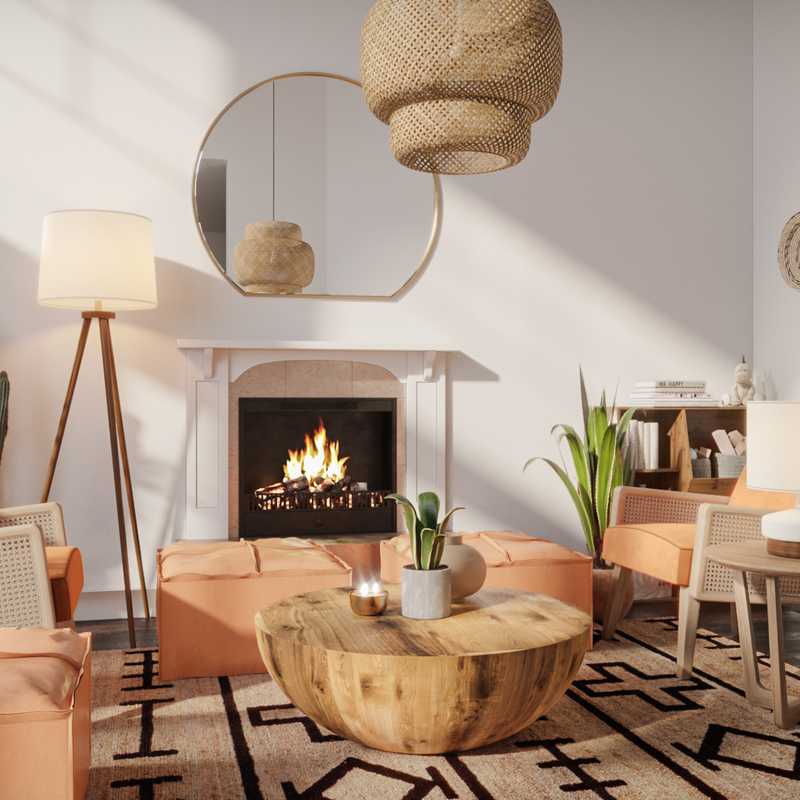 Eclectic, Bohemian, Midcentury Modern Living Room Design by Havenly Interior Designer Tara