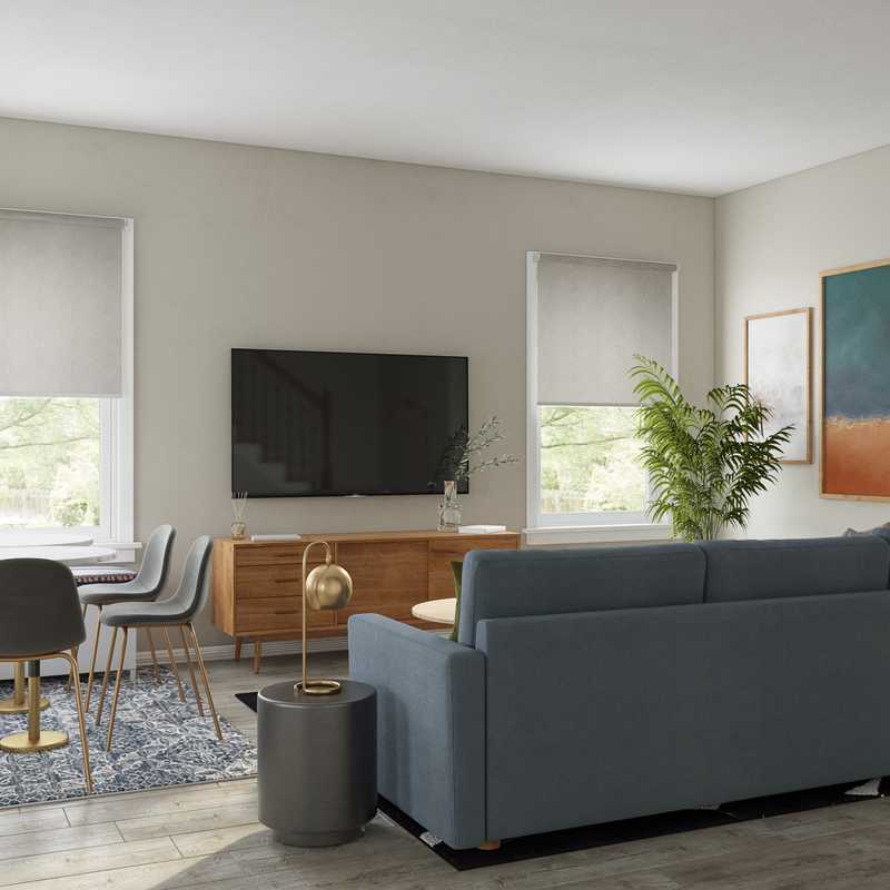 Modern, Bohemian, Midcentury Modern Living Room Design by Havenly Interior Designer Freddi
