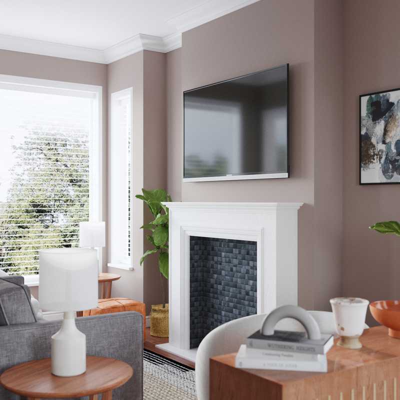 Bohemian, Midcentury Modern Living Room Design by Havenly Interior Designer Katy