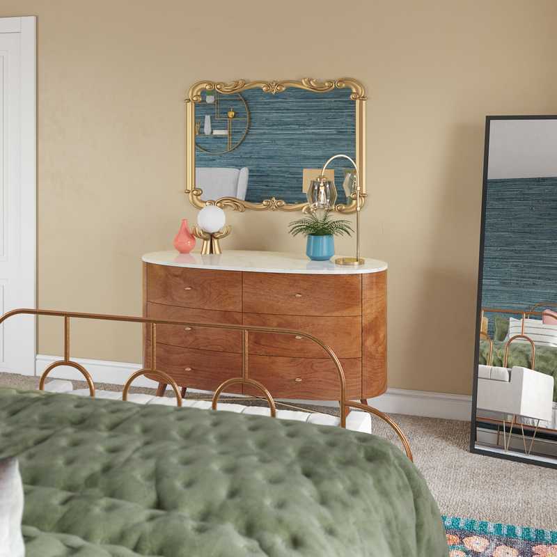 Eclectic, Bohemian, Glam Bedroom Design by Havenly Interior Designer Kelly