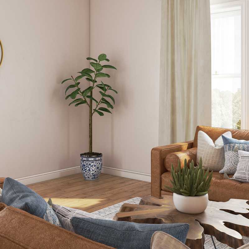 Eclectic, Bohemian, Midcentury Modern Living Room Design by Havenly Interior Designer Lindsey