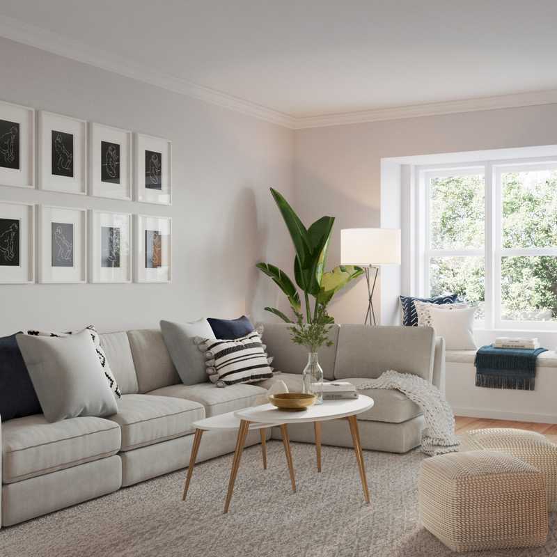 Modern, Coastal, Transitional Living Room Design by Havenly Interior Designer Amanda
