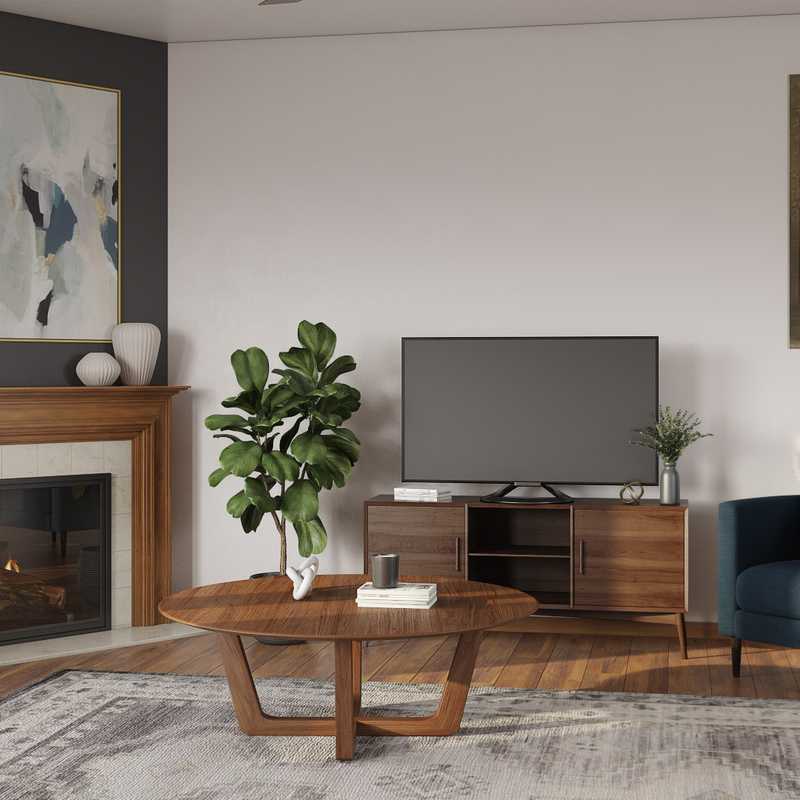 Midcentury Modern Living Room Design by Havenly Interior Designer Kylie