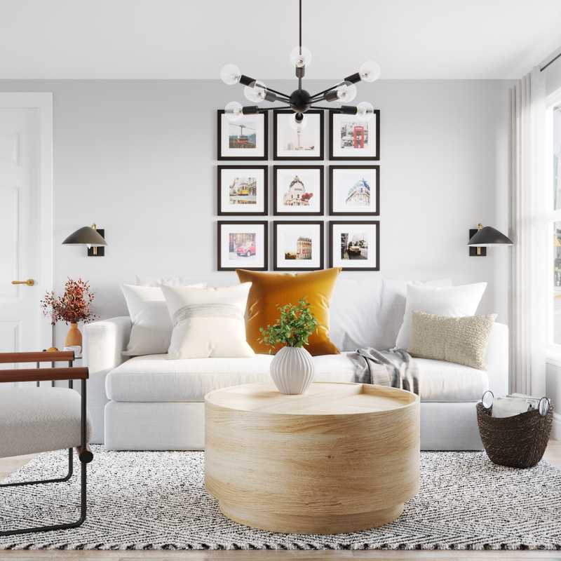 Contemporary, Bohemian, Coastal, Scandinavian Living Room Design by Havenly Interior Designer Romina