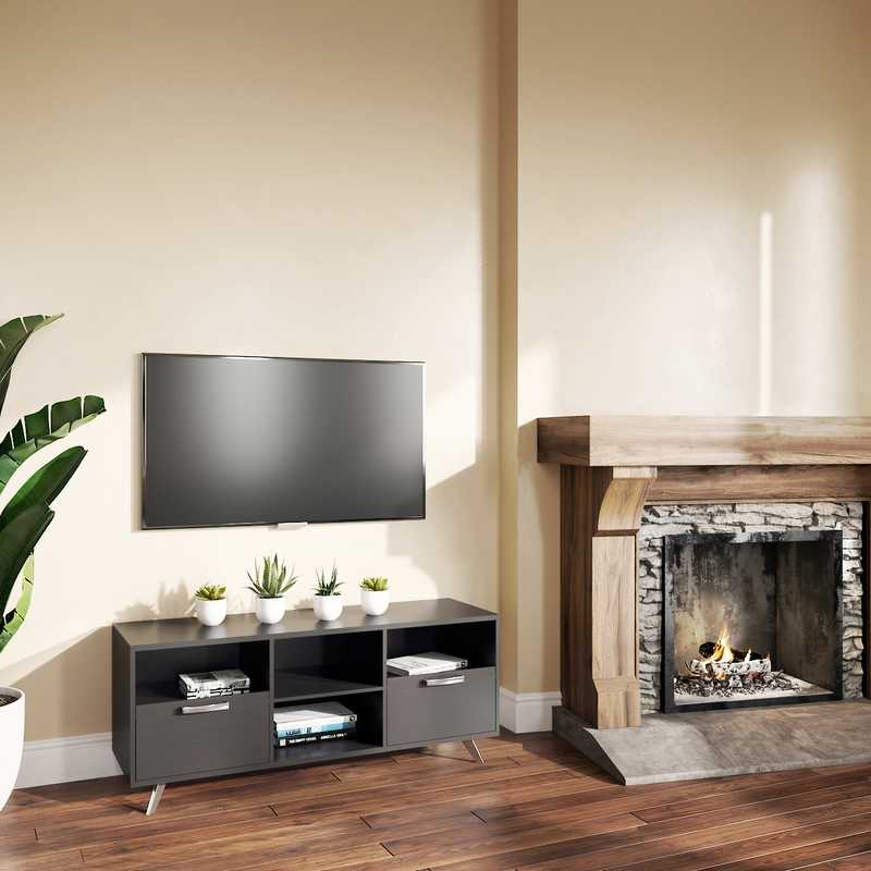 Modern, Preppy Living Room Design by Havenly Interior Designer Yonka