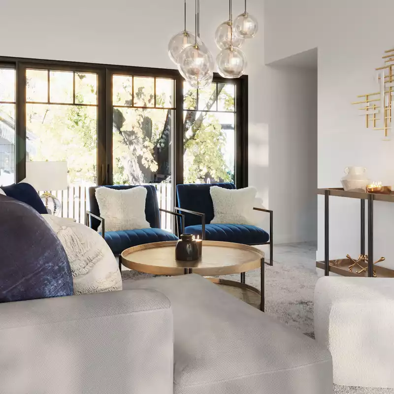 Glam, Industrial Living Room Design by Havenly Interior Designer Danahe
