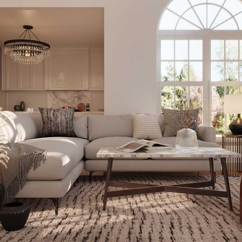 Bohemian, Midcentury Modern Living Room Design by Havenly Interior Designer Katiusca