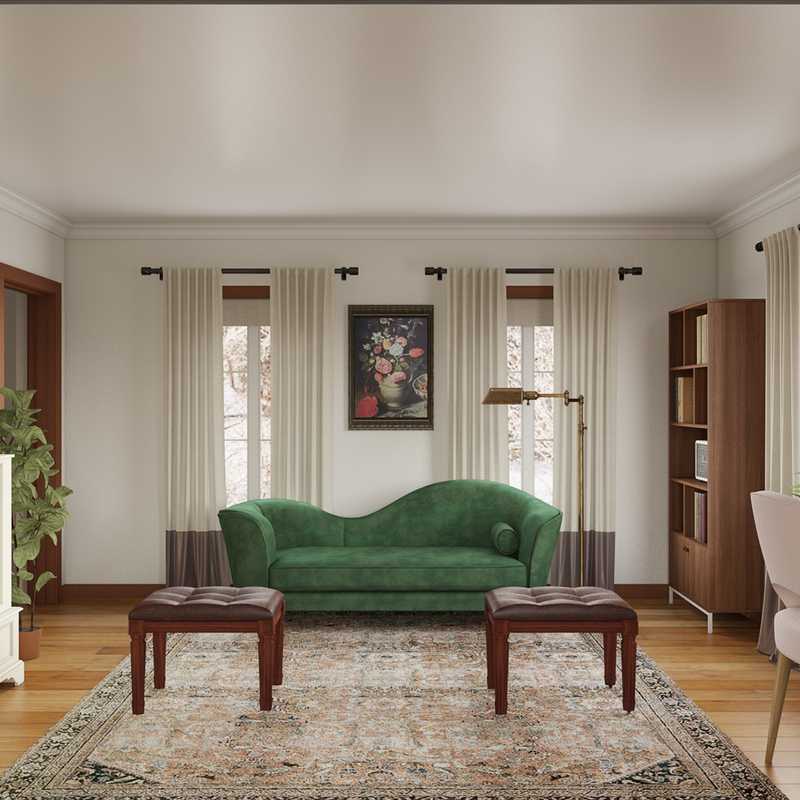 Traditional, Library, Vintage Living Room Design by Havenly Interior Designer Delia