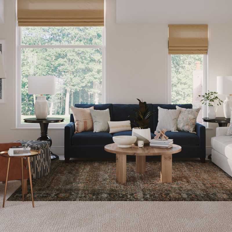 Contemporary, Classic, Eclectic, Bohemian, Rustic, Transitional, Classic Contemporary Living Room Design by Havenly Interior Designer Lisa