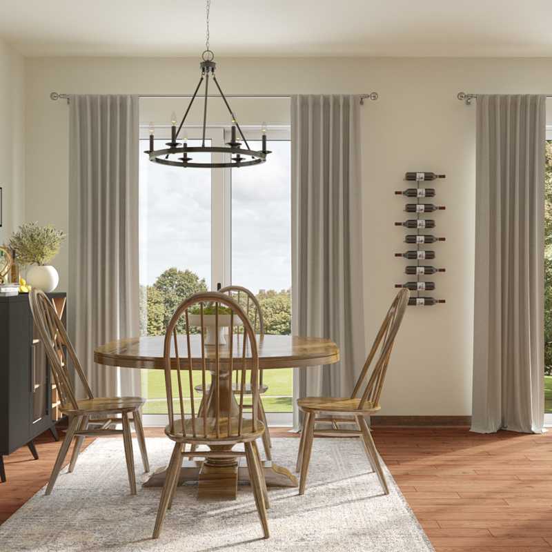 Contemporary, Bohemian Dining Room Design by Havenly Interior Designer Kylie