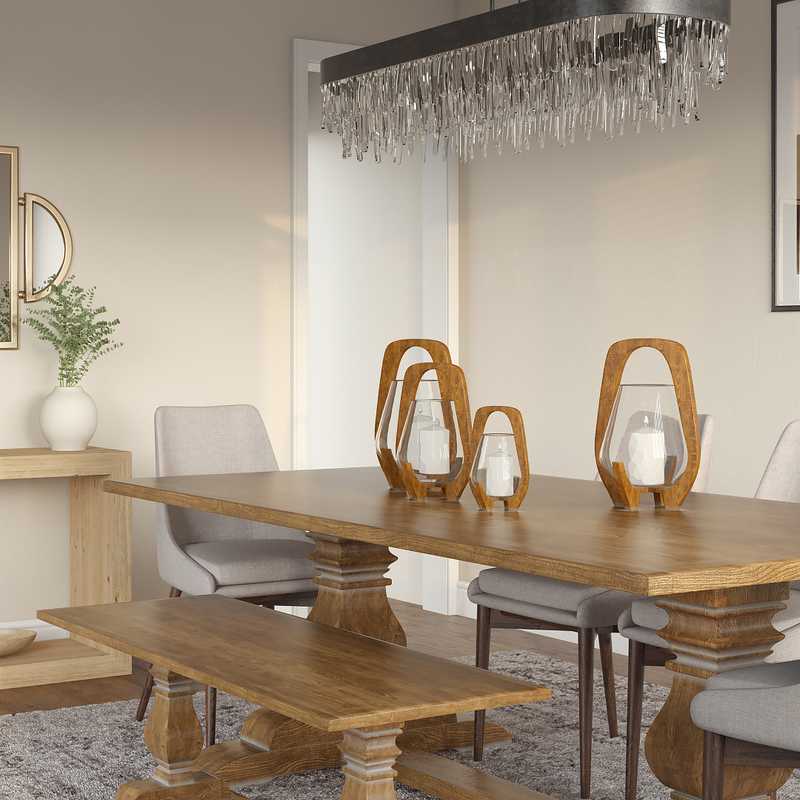 Modern, Classic, Bohemian, Glam Dining Room Design by Havenly Interior Designer Julia