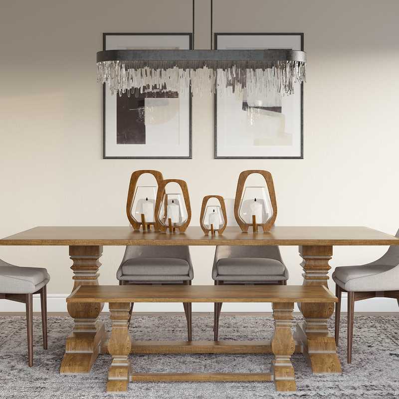 Modern, Classic, Bohemian, Glam Dining Room Design by Havenly Interior Designer Julia