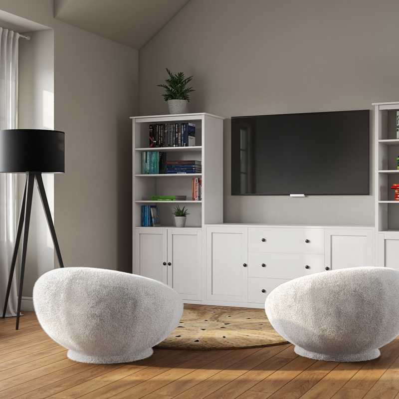 Bohemian, Midcentury Modern Playroom Design by Havenly Interior Designer Erin
