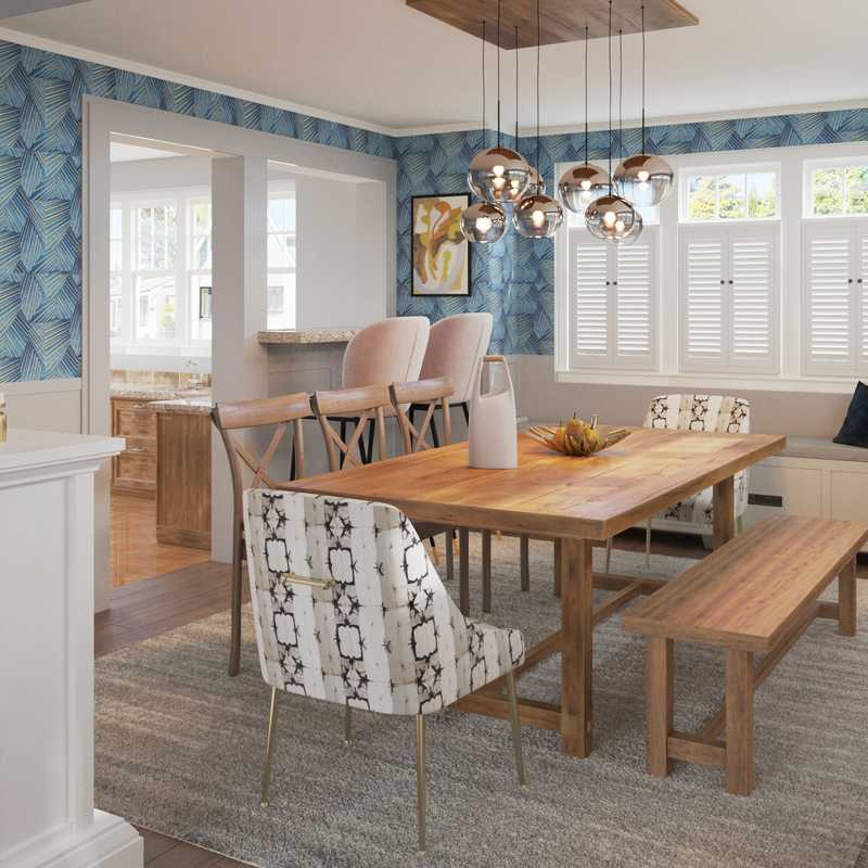 Glam, Scandinavian Dining Room Design by Havenly Interior Designer Emily