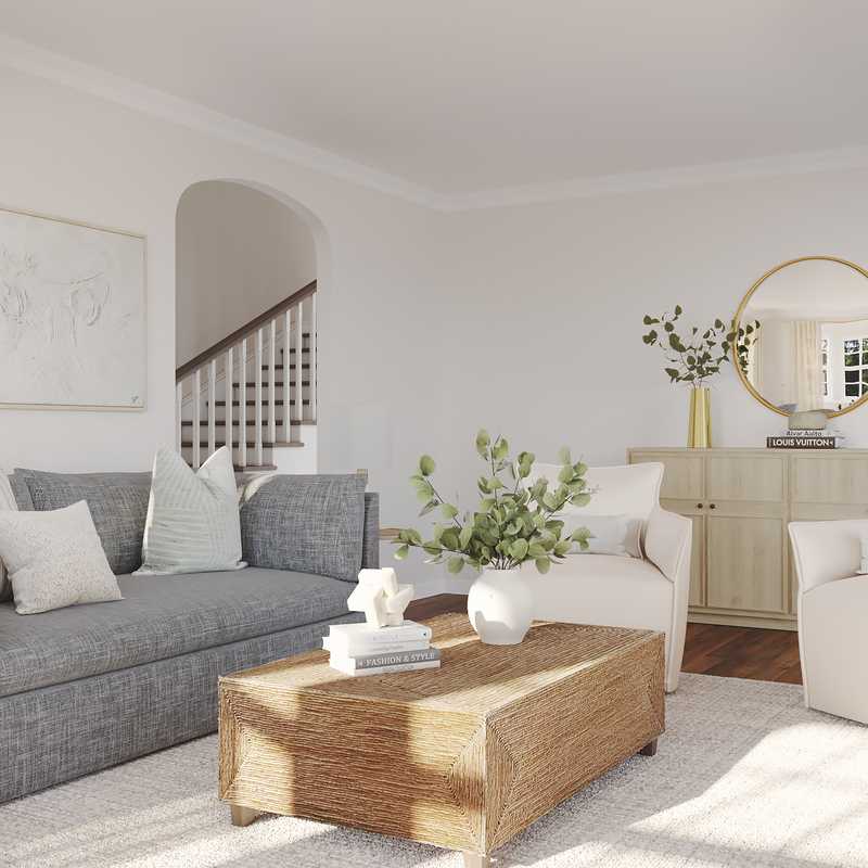 Classic, Coastal, Transitional Living Room Design by Havenly Interior Designer Ellis