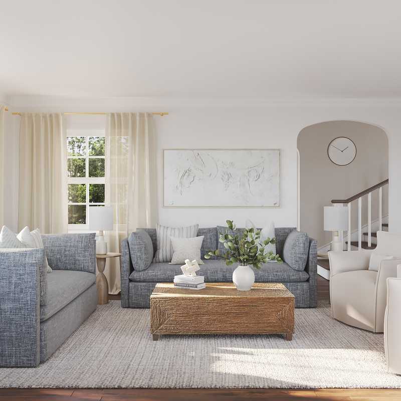 Classic, Coastal, Transitional Living Room Design by Havenly Interior Designer Ellis