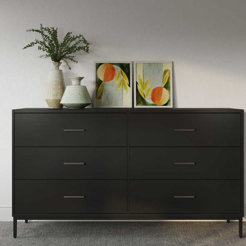 Midcentury Modern, Scandinavian Bedroom Design by Havenly Interior Designer Priscila