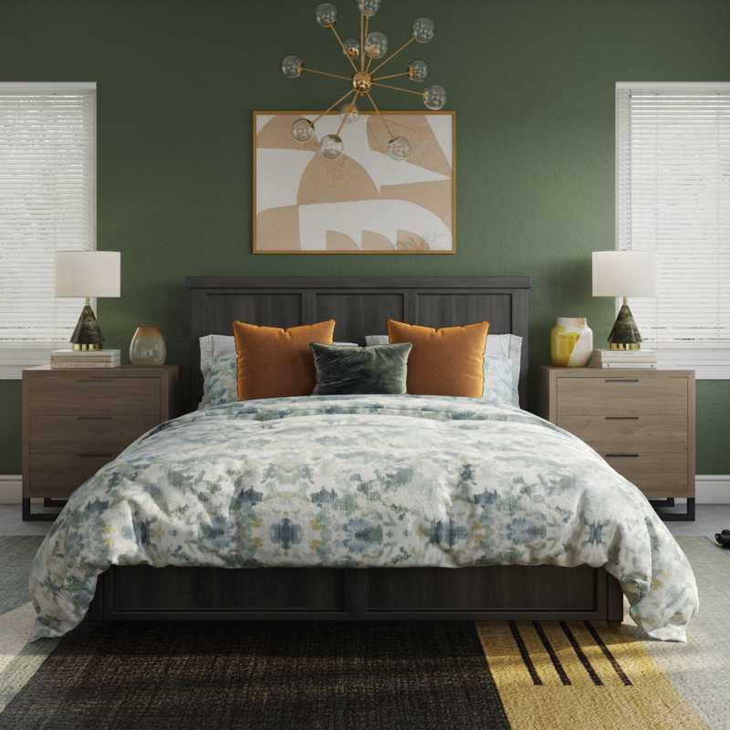 Midcentury Modern, Scandinavian Bedroom Design by Havenly Interior Designer Priscila